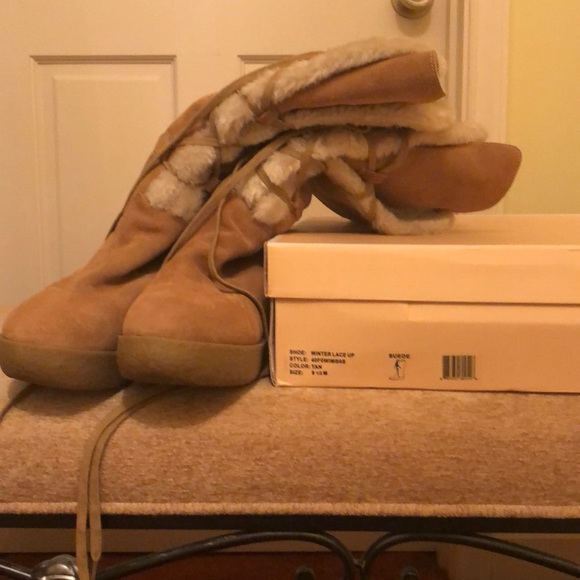 Michael Kors suede lace-up boot wedge - Picture 1 of 4